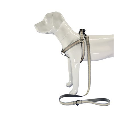 Harnais Cŵn Llwyd adlewyrchol