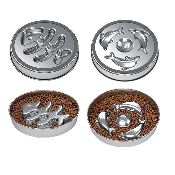 Slow Dog Feeder in Stainless Steel