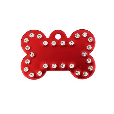 Tagiau Cŵn Alwminiwm Bling Rhinestone