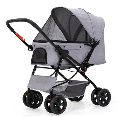 Stroller Anifeiliaid Anwes plygadwy